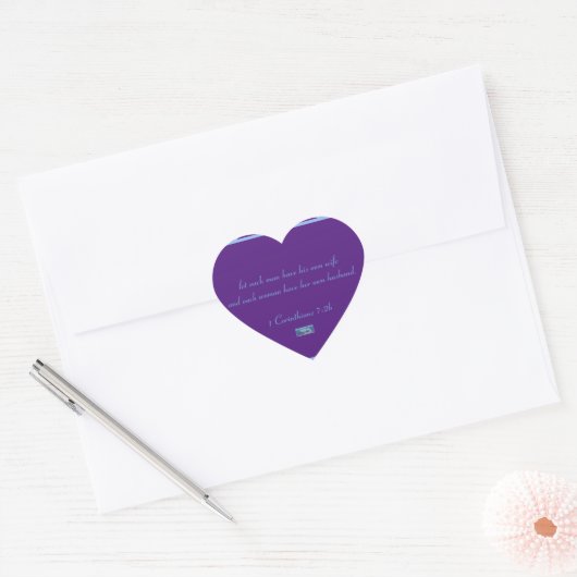 Coeur autocollant (Triangles pourpres) RFPMDesigns (Enveloppe)