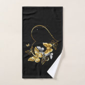 Coeur aux papillons d'or (Serviette à main)