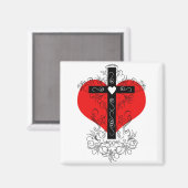 Coeur avec aimant croisé florissant (Recto/Verso)