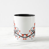Coeur avec des crânes et des perruques Mug (Centre)