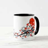 Coeur avec des crânes et des perruques Mug (Devant droit)