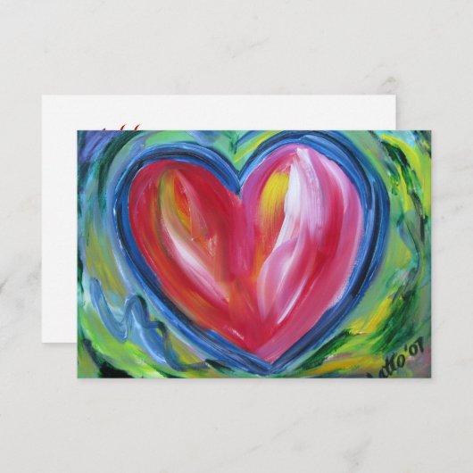 Coeur avec espoir Custom Petite invitation ou Invi (Devant / Derrière)