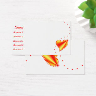 Coeur avec étoiles sur Rainbow Carte de visite