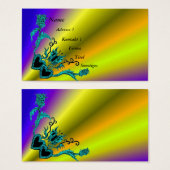 Coeur avec Fleur et Papillon sur Arc-en-ciel (Devant & derrière)