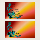 Coeur avec Fleur et Papillon sur Arc-en-ciel (Devant & derrière)