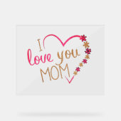 Coeur avec le texte Je t'aime Maman Symbole acryli (Recto)