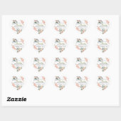 CŒUR BABY SHOWER STICKER (Feuille)