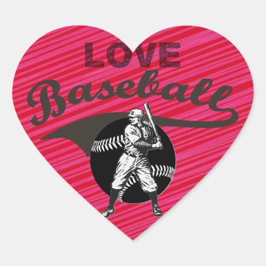 Cœur Baseball : Sticker Coeur Vintage (Devant)