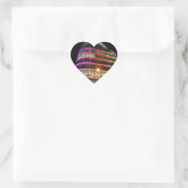 Cœur Bâtiment coloré Sticker Coeur (Sac)