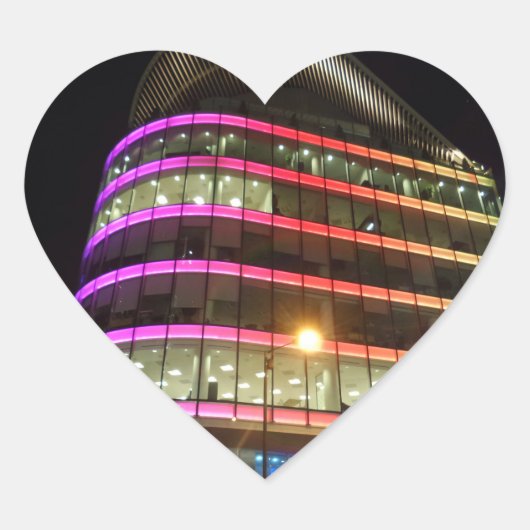 Cœur Bâtiment coloré Sticker Coeur (Devant)