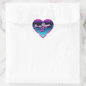 Cœur Be My Player 2 Retrowave Valentine's Day Sticker (Sac)