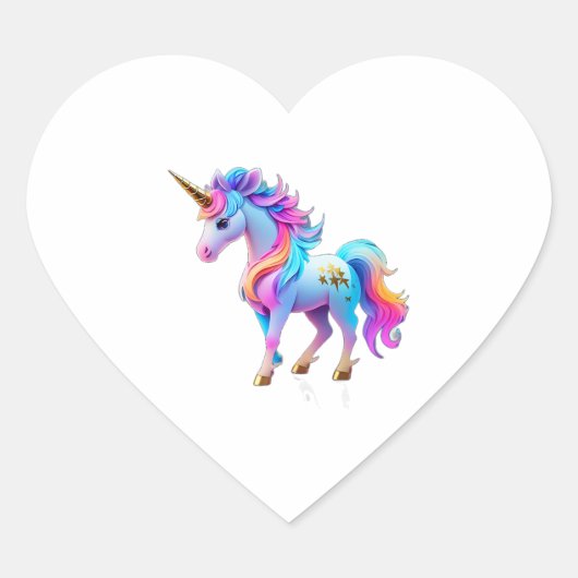 Cœur Beau Sticker Unicorn 1 (Devant)