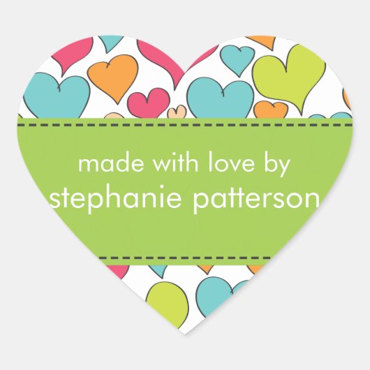 Cœur Beaucoup de Coeurs faits avec amour par Sticker (Devant)