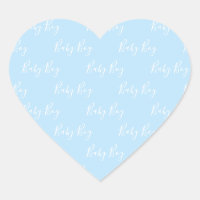Bébé bleu Script Bébé Script Coeur Sticker