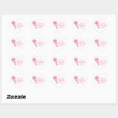 Cœur Bébé de bienvenue Sticker Coeur fille (Feuille)