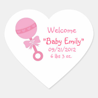 Cœur Bébé de bienvenue Sticker Coeur fille