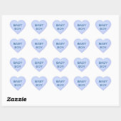 Cœur Bébé Garçon Bleu Coeur Sticker (Feuille)