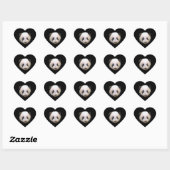 Cœur Bébé Panda Coeur Sticker (Feuille)