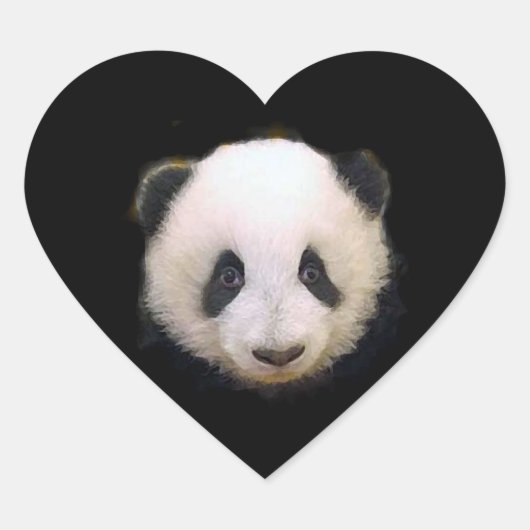 Cœur Bébé Panda Coeur Sticker (Devant)