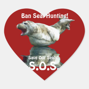 Cœur BÉBÉ SEAL Anti Seal Hunt Sticker de coeur de la fa