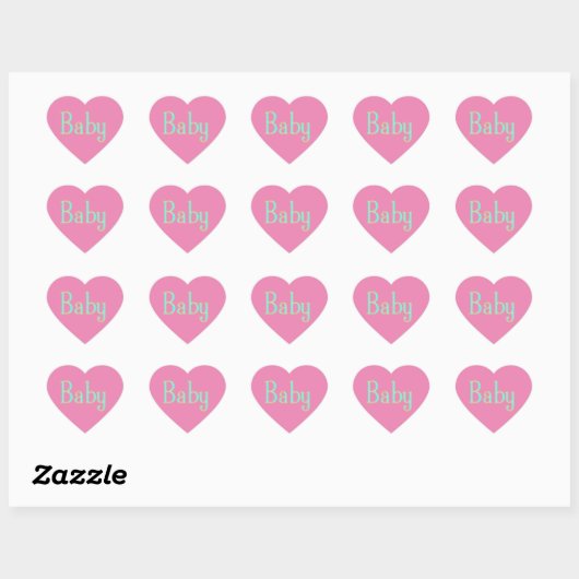 Cœur Bébé Texte Coeur en forme de coeur Sticker (Feuille)