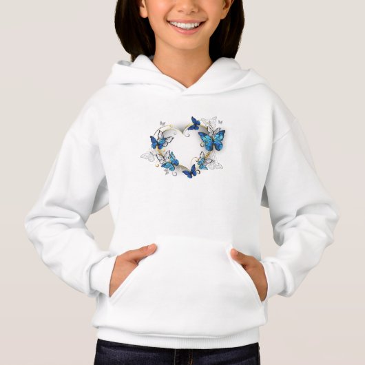 Coeur bijoux avec papillons Morpho (Devant)