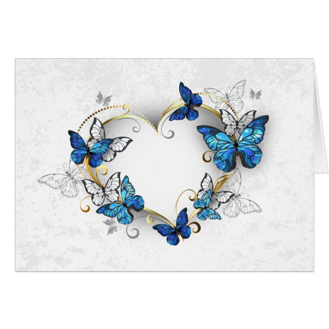 Coeur bijoux avec papillons Morpho (Devant Horizontal)