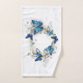 Coeur bijoux avec papillons Morpho (Serviette à main)