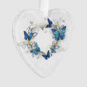Coeur bijoux avec papillons Morpho (devant)
