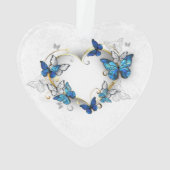 Coeur bijoux avec papillons Morpho (dos)