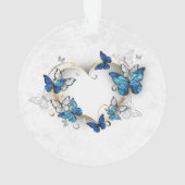 Coeur bijoux avec papillons Morpho (dos)