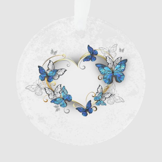 Coeur bijoux avec papillons Morpho (devant)