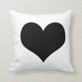 Coeur blanc de noir de coussin