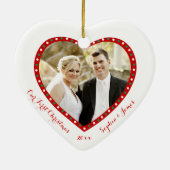 Coeur blanc Notre premier ornement de Noël (Dos)