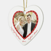 Coeur blanc Notre premier ornement de Noël (Gauche)