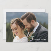 Coeur blanc romantique Big Photo Mariage Merci (Devant)