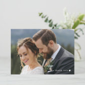 Coeur blanc romantique Big Photo Mariage Merci (Debout devant)