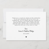 Coeur blanc romantique Big Photo Mariage Merci (Dos)