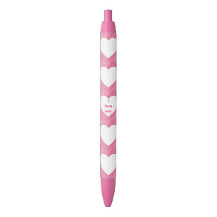 Coeur blanc sur fond rouge rose Vos stylos