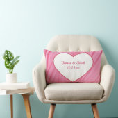 Coeur blanc sur le rouge rose mêle coussin personn (Chaise)