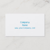 Coeur bleu "coeur" carte de visite blanc (Dos)