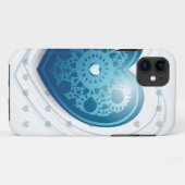 Coeur bleu, coque iphone (Dos (Horizontal))