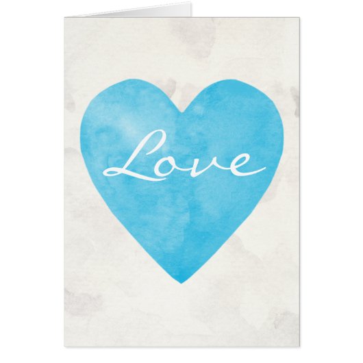 Coeur bleu d'amour d'aquarelle (Devant)