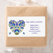 Coeur Bleu de Pologne - Lowicz Étiquette d'art pop (En situation)