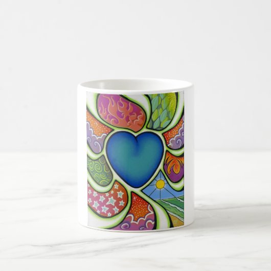 Coeur bleu de tasse d'amour (Centre)