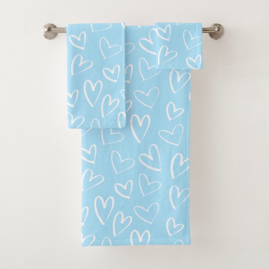 Coeur bleu et blanc motif (En situation)