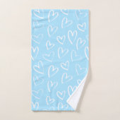 Coeur bleu et blanc motif (Serviette à main)