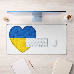Coeur bleu et jaune, à l'ukrainienne