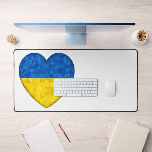 Coeur bleu et jaune, à l'ukrainienne (Bureau 1)