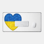 Coeur bleu et jaune, à l'ukrainienne (Clavier et souris)